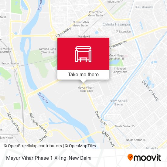 Mayur Vihar Phase 1 X-Ing map