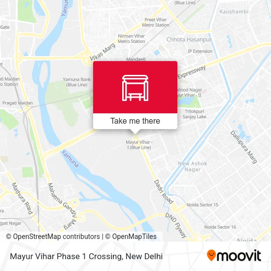 Mayur Vihar Phase 1 Crossing map