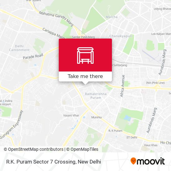 R.K. Puram Sector 7 Crossing map