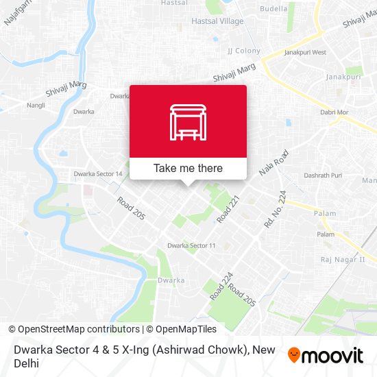 Dwarka Sector 4 & 5 X-Ing (Ashirwad Chowk) map