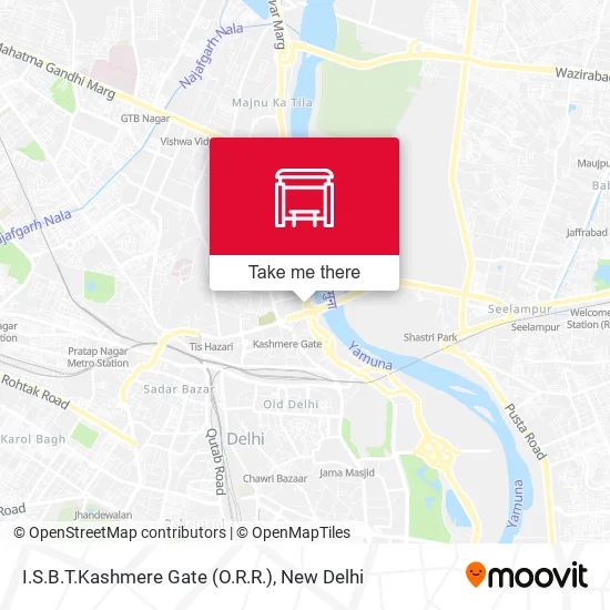 I.S.B.T.Kashmere Gate (O.R.R.) map