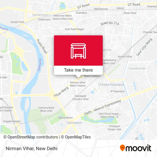 Nirman Vihar map
