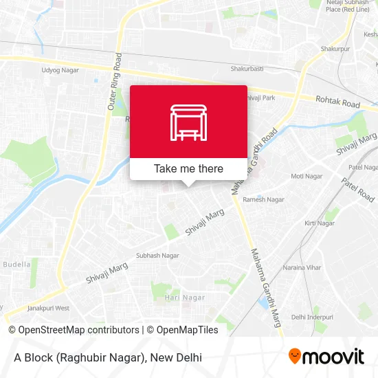 A Block (Raghubir Nagar) map