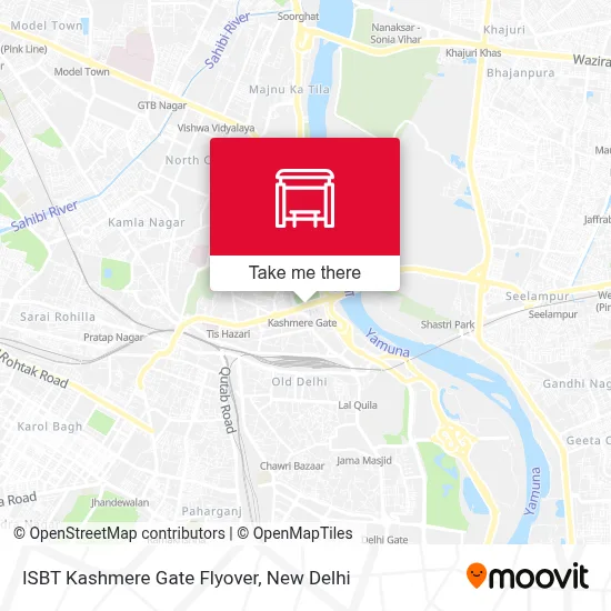 ISBT Kashmere Gate Flyover map