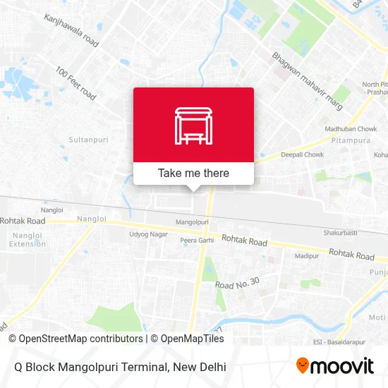 Q Block Mangolpuri Terminal map