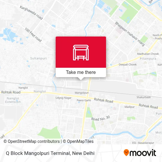 Q Block Mangolpuri (T) map
