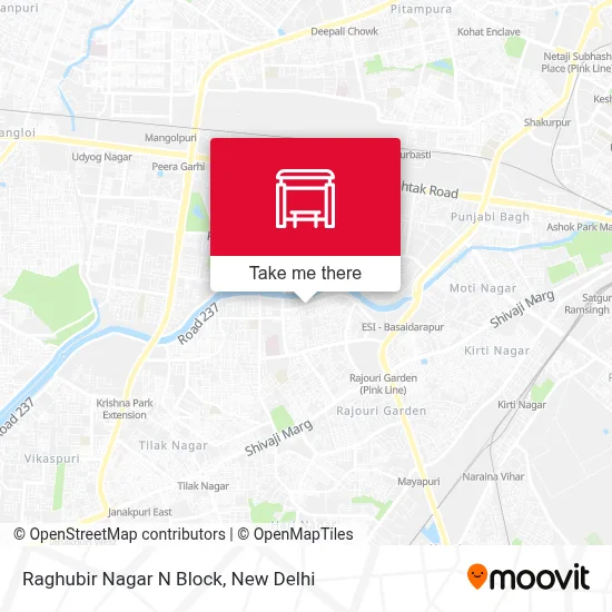 Raghubir Nagar N Block map
