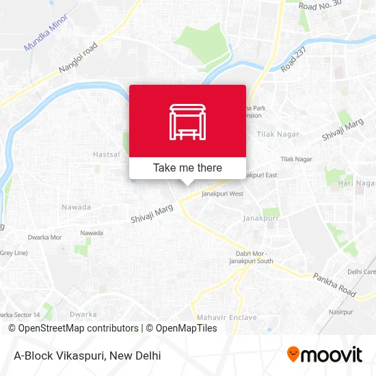 A-Block Vikaspuri map
