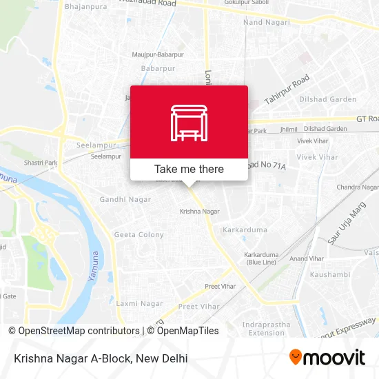 Krishna Nagar A-Block map