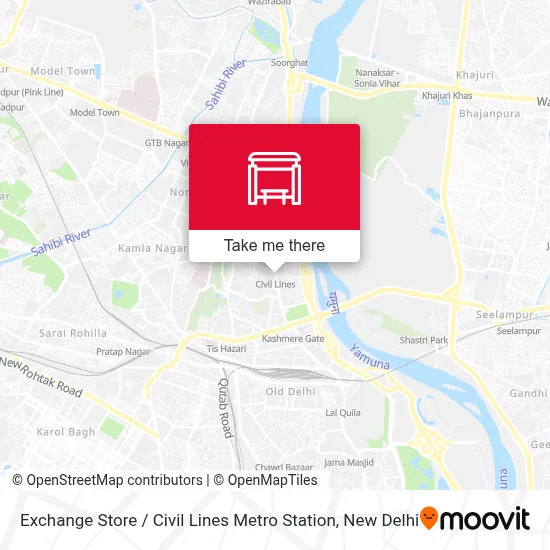 Exchange Store / Civil Lines Metro Station map