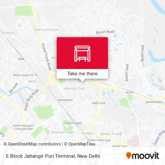 E Block Jahangir Puri Terminal map