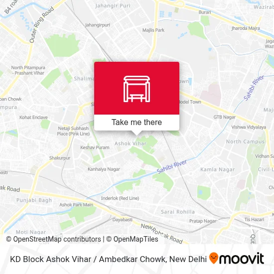 KD Block Ashok Vihar / Ambedkar Chowk map