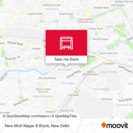 New Moti Nagar B Block map