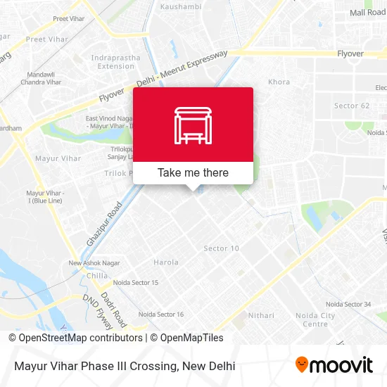 Mayur Vihar Phase III Crossing map