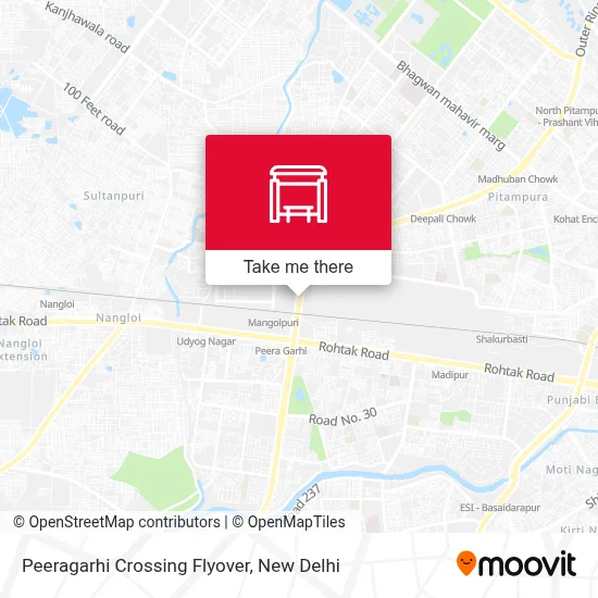 Peeragarhi Chowk Flyover map