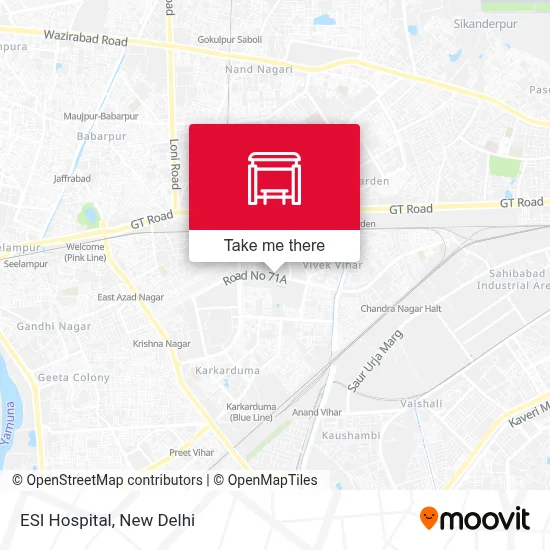 ESI Hospital map