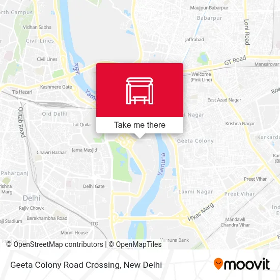 Geeta Colony Road Crossing map