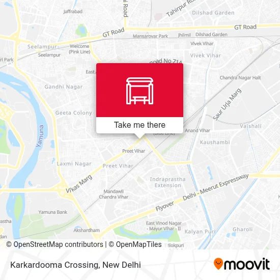 Karkardooma Crossing map