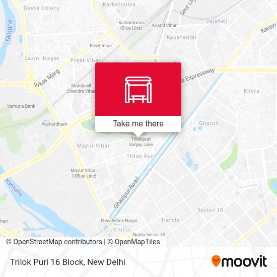 Trilok Puri 16 Block map