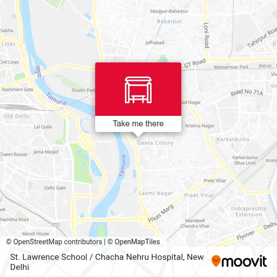 St. Lawrence School / Chacha Nehru Hospital map