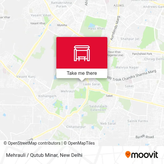 Mehrauli / Qutub Minar map
