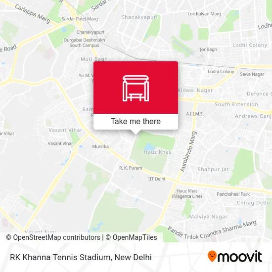 RK Khanna Tennis Stadium map
