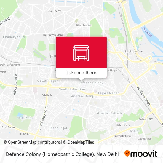 Defence Colony (Homyopathic College) map