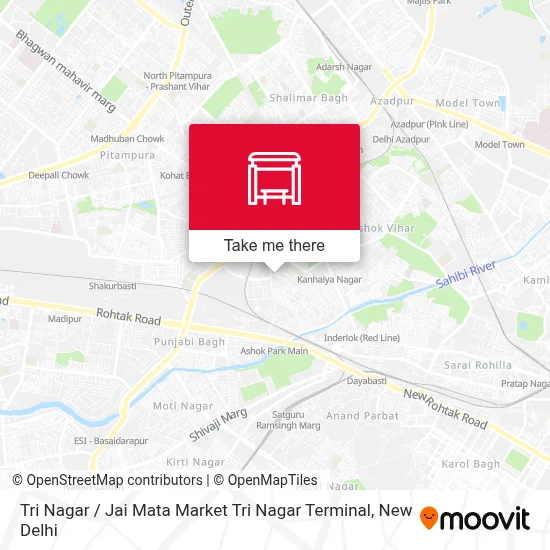 Tri Nagar / Jai Mata Market Tri Nagar Terminal map