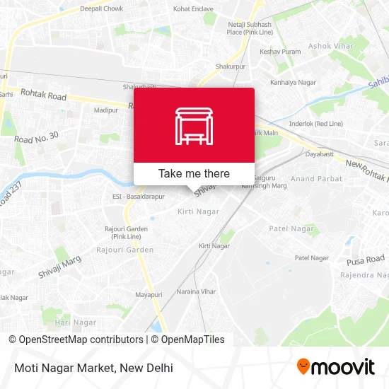 Moti Nagar Market map