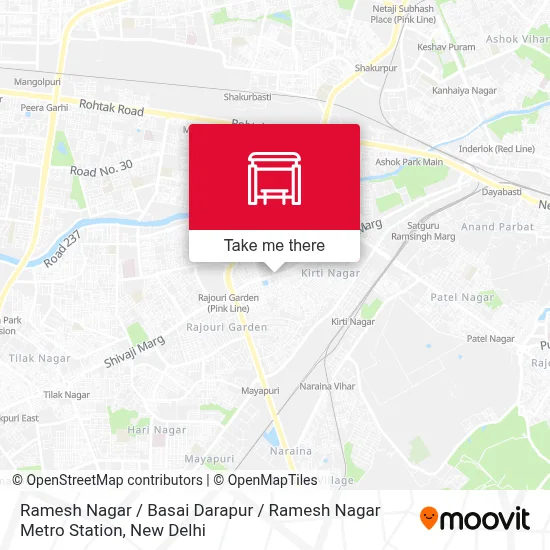 Ramesh Nagar / Basai Darapur / Ramesh Nagar Metro Station map