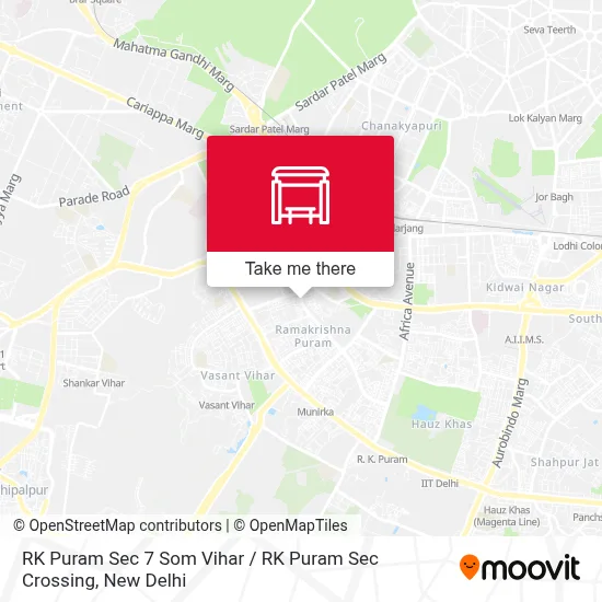 RK Puram Sec 7 Som Vihar / RK Puram Sec Crossing map