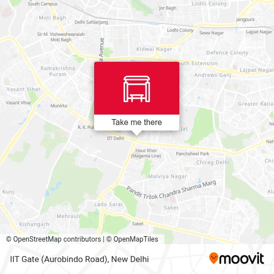 IIT Gate (Aurobindo Marg) map