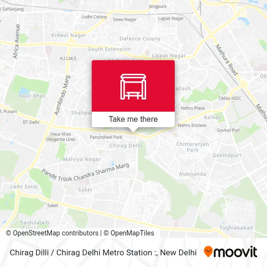 Chirag Dilli /  Chirag Delhi Metro Station : map