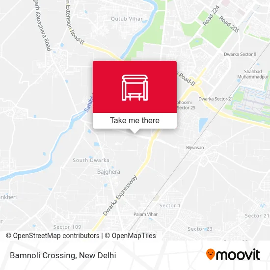 Bamnoli Crossing map