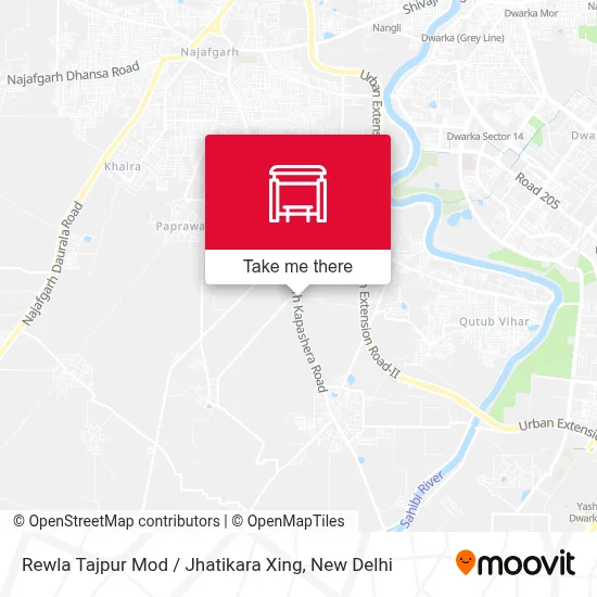Rewla Tajpur Mod / Jhatikara Xing map