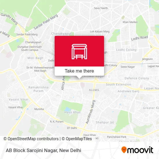 AB Block Sarojini Nagar map