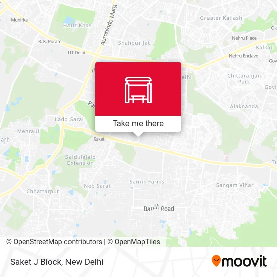 Saket J Block map