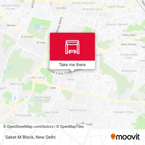 Saket M Block map