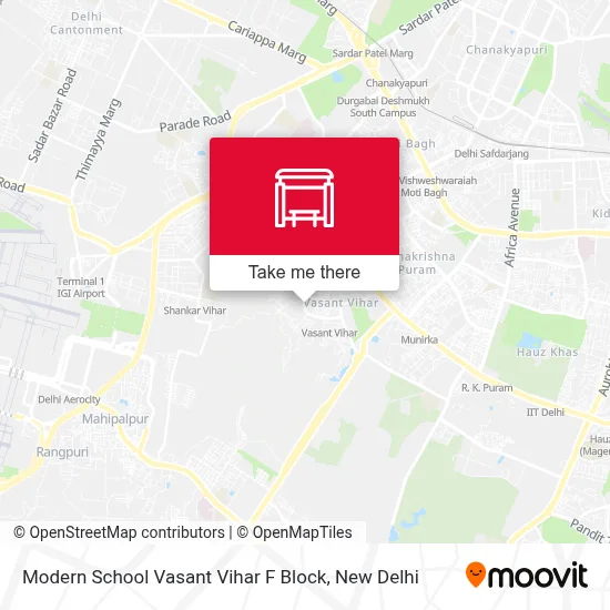 Modern School Vasant Vihar F Block map