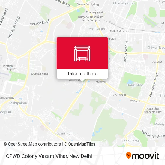 CPWD Colony Vasant Vihar map