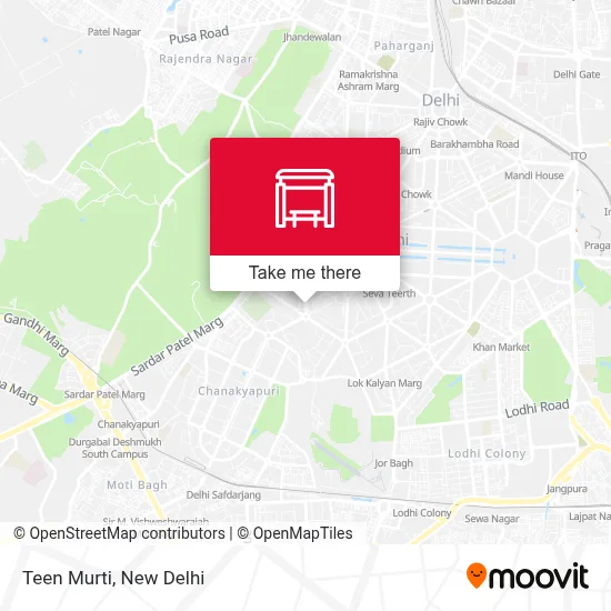 Teen Murti map