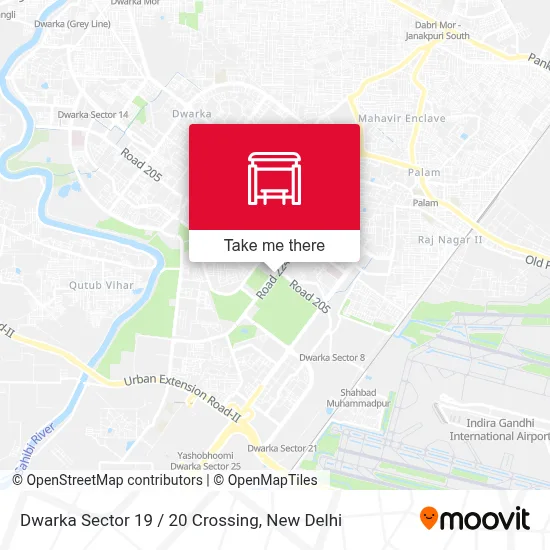 Dwarka Sector 19 / 20 Crossing map