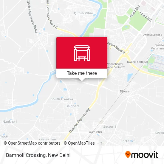 Bamnoli Crossing map