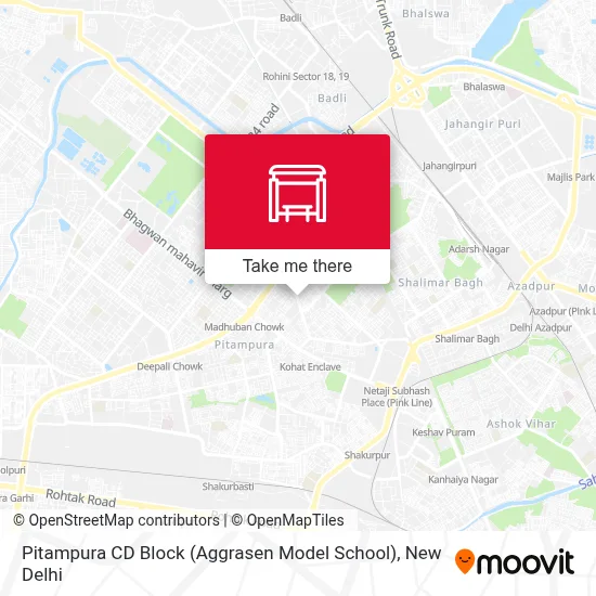 Pitampura CD Block (Aggrasen Model School) map