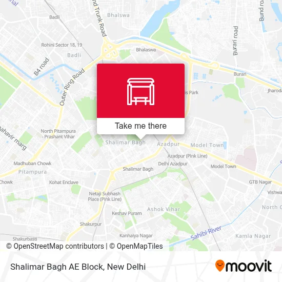 Shalimar Bagh AE Block map
