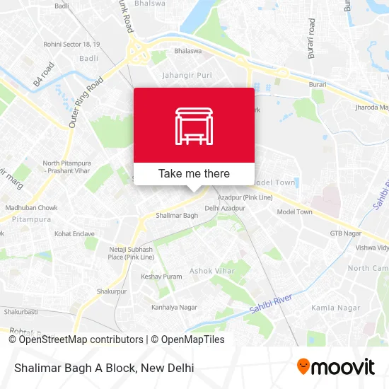 Shalimar Bagh A Block map