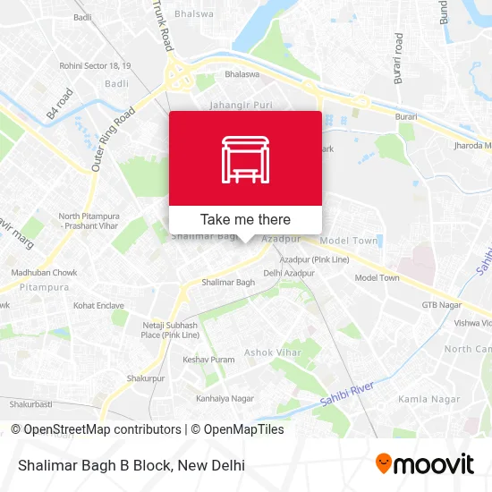 Shalimar Bagh B Block map