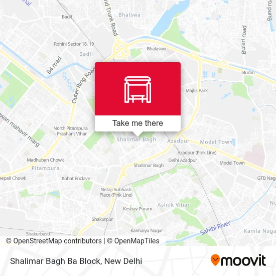 Shalimar Bagh Ba Block map