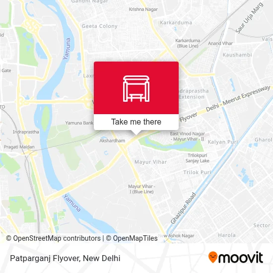 Patparganj Flyover map