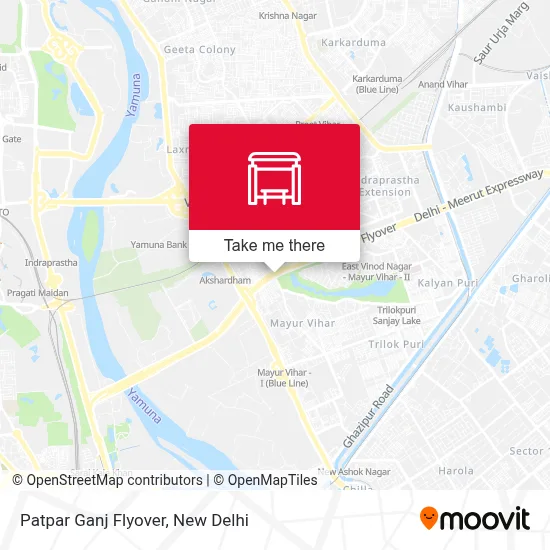 Patpar Ganj Flyover map